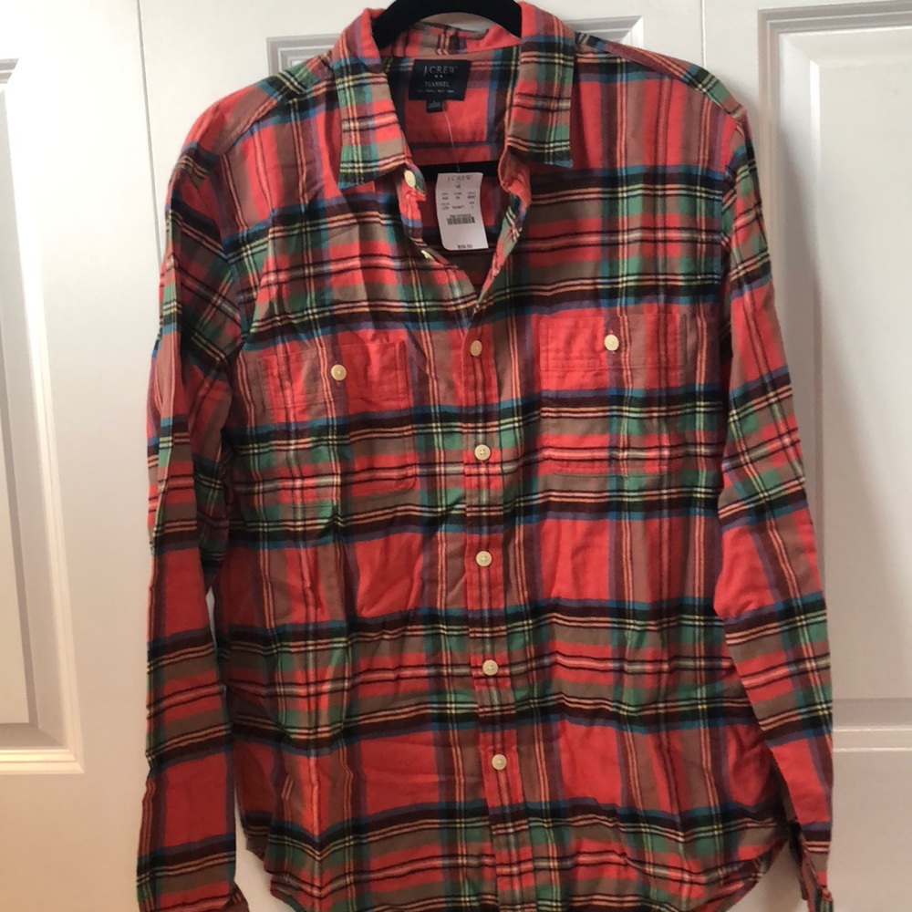 J Crew Pink Plaid Flannel Shirt
